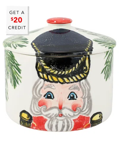 Vietri Nutcrackers Biscotti Jar With $20 Credit In Multicolor