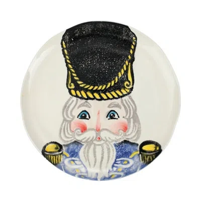 Vietri Nutcrackers Blue Dinner Plate In Blue;black;white