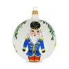Vietri Nutcrackers Blue Nutcracker Ornament In White