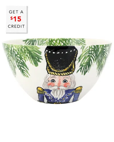 Vietri Nutcrackers Deep Serving Bowl With $15 Credit In Multicolor