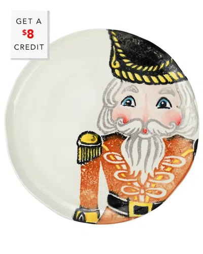 Vietri Nutcrackers Dinner Plate With $8 Credit In Gold