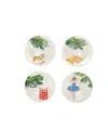 Vietri Nutcrackers Assorted Canape Plates - Set Of 4 In Assorted