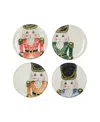 Vietri Nutcrackers Dinnerware Dinner Plates, Set Of 4 In Assorted