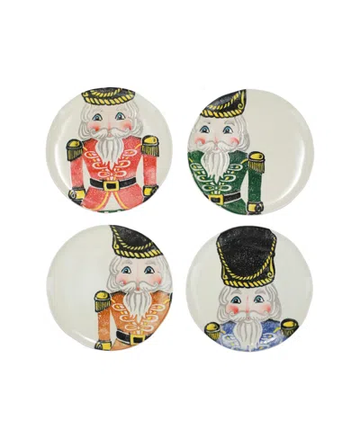 Vietri Nutcrackers Dinnerware Dinner Plates, Set Of 4 In Assorted