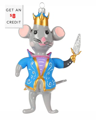 Vietri Nutcrackers Figural Mouse King Ornament In Blue