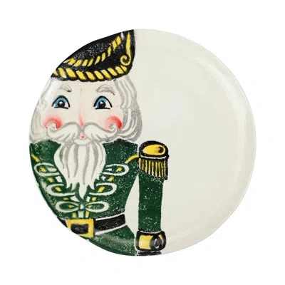 Vietri Nutcrackers Green Dinner Plate In Black;white;green