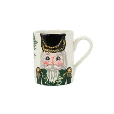 Vietri Nutcrackers Green Mug In Black;green