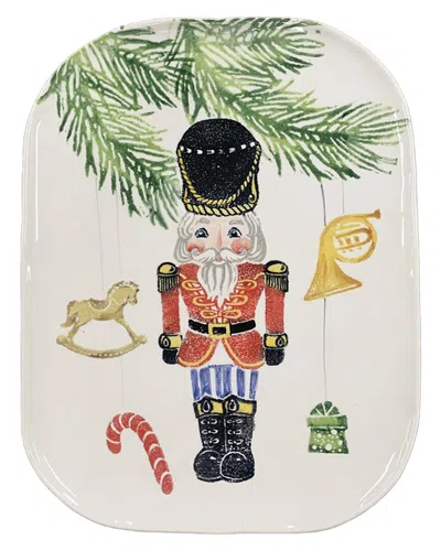 Vietri Nutcrackers Medium Rectangular Platter With $16 Credit In Multicolor
