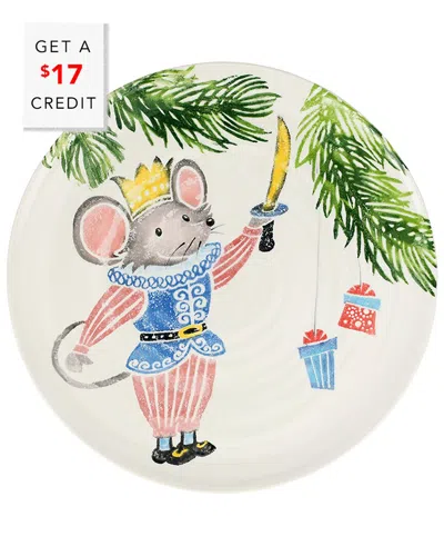 VIETRI VIETRI NUTCRACKERS MOUSE KING ROUND PLATTER