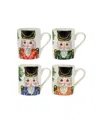 Vietri Nutcrackers Assorted Mugs, Set Of 4 In Multi