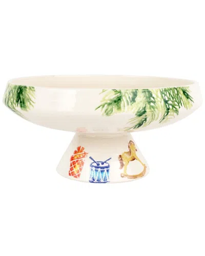 Vietri Nutcrackers Pedestal Fruit Bowl In Multi