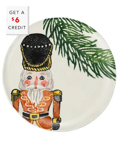 Vietri Nutcrackers Salad Plate With $6 Credit In Green