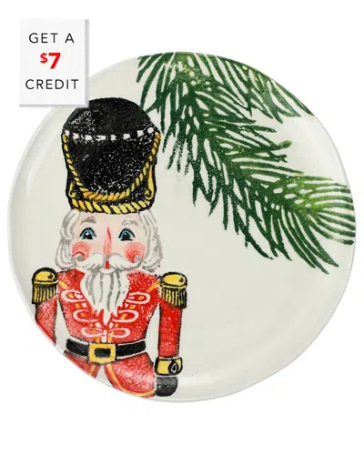 Vietri Nutcrackers Salad Plate With $7 Credit In Red