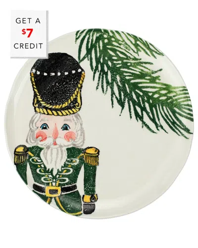 Vietri Nutcrackers Salad Plate With $7 Credit In Green
