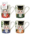 Vietri Nutcrackers Assorted Mugs, Set Of 4 In Multi