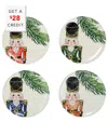 Vietri Nutcrackers Assorted Salad Plates, Set Of 4 In Multicolor