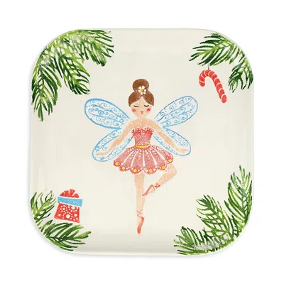 Vietri Nutcrackers Sugar Plum Fairy Square Platter In Multi