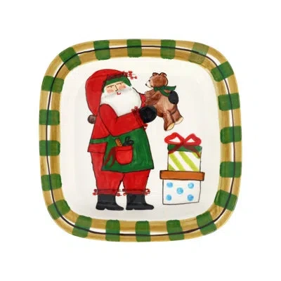 Vietri Old St. Nick 11'' Terra Bianca Dinner Plate In Red