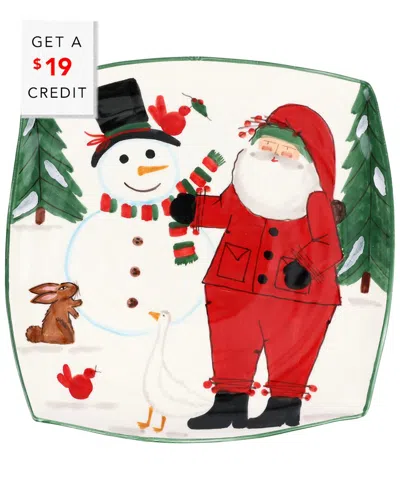 Vietri Old St. Nick 2024 Limited Edition Square Platter In Red