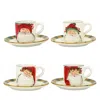 Vietri Old St. Nick Assorted Espresso Cups & Saucers, Set Of 4 In Neutral