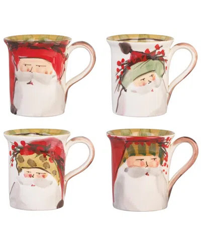 Vietri Old St. Nick Assorted Mugs, Set Of 4 In Multi