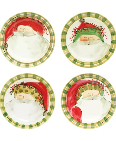 Vietri Old St. Nick Assorted Round Salad Plates, Set Of 4 In Multi