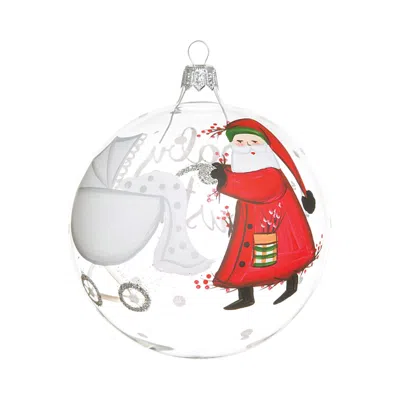 Vietri Old St. Nick Baby's First Christmas Ornament In Multi