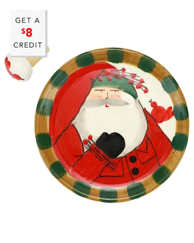 Vietri Old St. Nick Canape Plate With Cork Stopper With $8 Credit In Multi