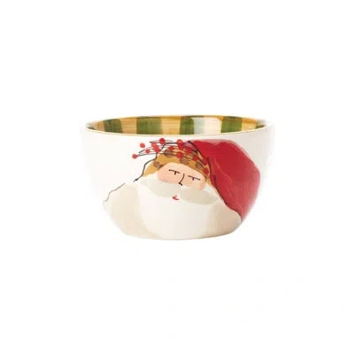 Vietri Old St. Nick Cereal Bowl - Animal Hat In Brown;green;red