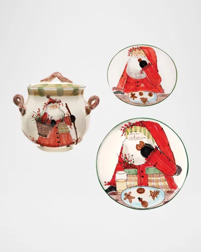 Vietri Old St. Nick Cookies For Santa Set In Multicolor