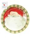 Vietri Old St. Nick Striped Hat Dinner Plate In Multicolor