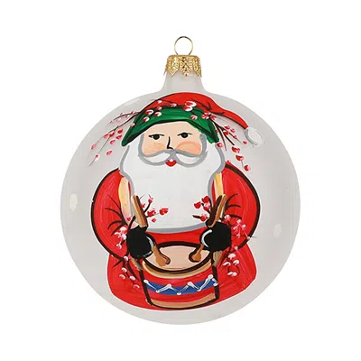 Vietri Old St. Nick Drum Ornament In Red