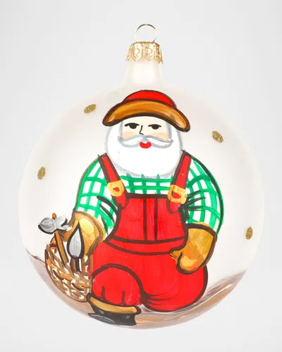 Vietri Old St. Nick Gardener Christmas Ornament In Open Misce