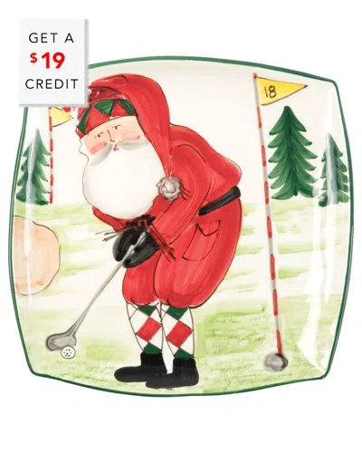 VIETRI VIETRI OLD ST. NICK GOLFING SQUARE PLATTER WITH $19 CREDIT
