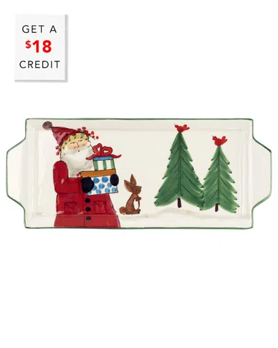 VIETRI VIETRI OLD ST. NICK HANDLED RECTANGULAR PLATTER  WITH $18 CREDIT