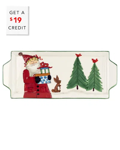 VIETRI VIETRI OLD ST. NICK HANDLED RECTANGULAR PLATTER WITH $19 CREDIT