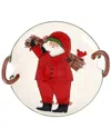 Vietri Old St. Nick Handled Round Platter With Sticks In Multi