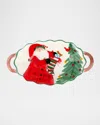 Vietri Old St. Nick Handled Scalloped Oval Bowl In Multi