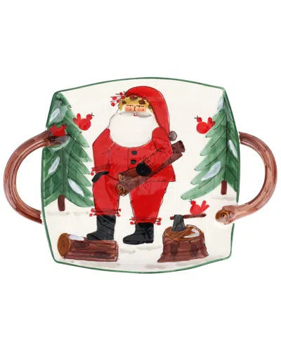 VIETRI VIETRI OLD ST. NICK HANDLED SQUARE PLATTER