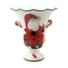 Vietri Old St. Nick Large Footed Cachepot W/ Campfire