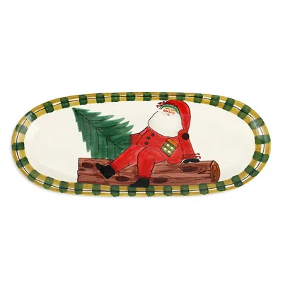 Vietri Old St. Nick Narrow Oval Platter In Multi