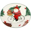 Vietri Old St. Nick Large Oval Platter W/ Bicycle