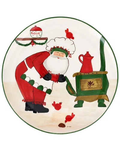 Vietri Old St. Nick Large Round Platter With Oven In Multi