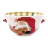 Vietri Old St. Nick Medium Handled Bowl W/ Santa Reading