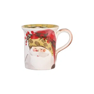 Vietri Old St. Nick Mug - Animal In Brown;green;red