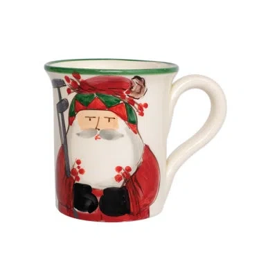 Vietri Old St. Nick Mug - Golfing In Green;red
