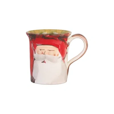 Vietri Old St. Nick Mug - Red In Brown;green;red