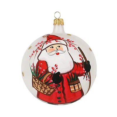 Vietri Old St. Nick Outdoorsman Ornament In Red