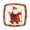 Vietri Old St. Nick Outdoorsman Square Platter In Multi