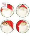 Vietri Old St. Nick Set Of 4 Canape Plates In Multicolor